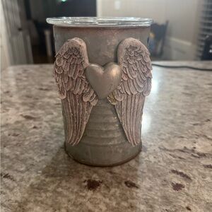 Scentsy Silver Heart Angel Wing Warmer